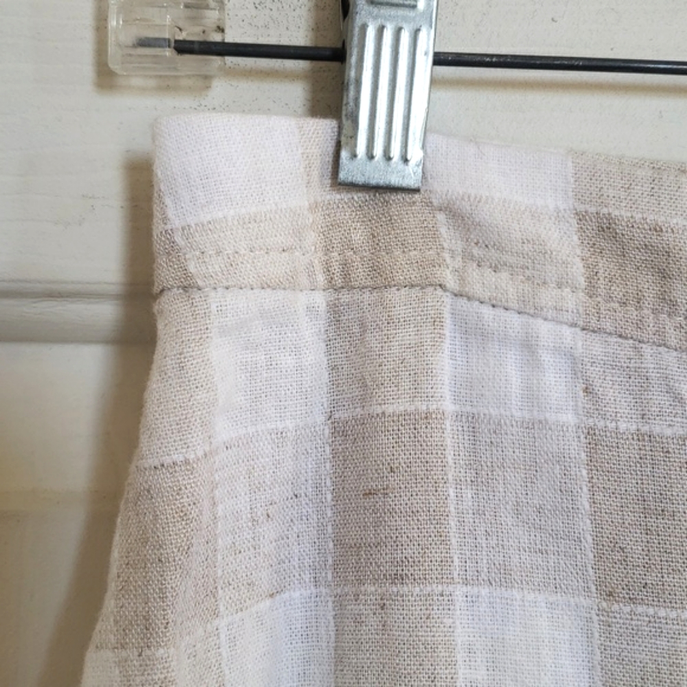 Madewell Linen Blend Tulip Hem Gingham Mini Skirt Tan White Size 0 - Picture 5 of 12